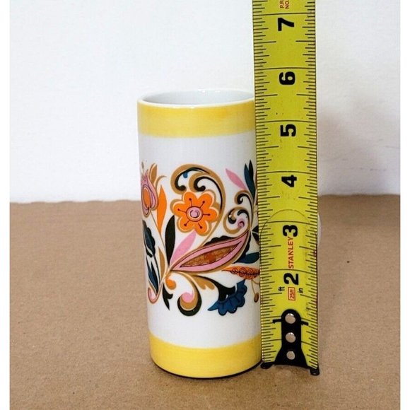 Vintage Arnart Psychodelic Smug Mugs Cups SET OF 2 Floral Paisley Print 1970's - Picture 10 of 12